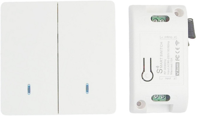 Neon 台灣霓虹 雙開雙切隨意貼免佈線電源開關 ZPS14, 1組