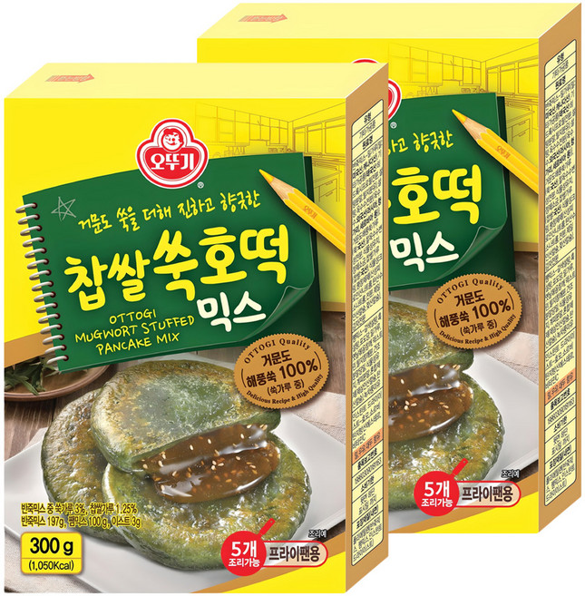 오뚜기 찹쌀 쑥호떡 믹스, 2개, 300g
