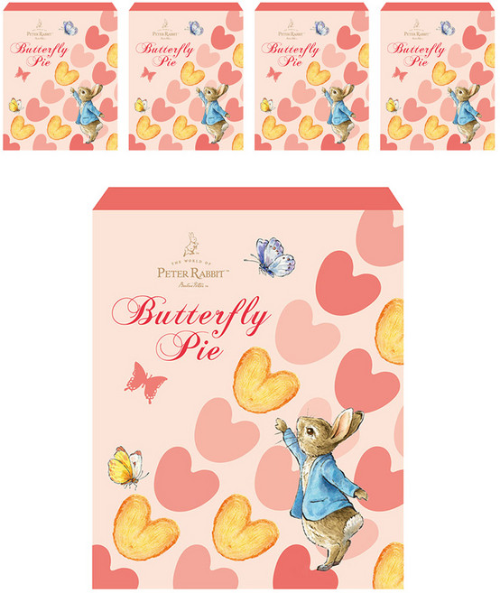 PETER RABBIT 比得兔 蝴蝶派 傳統法式酥皮點心 葡萄乾蔓越莓口味, 152g, 5盒