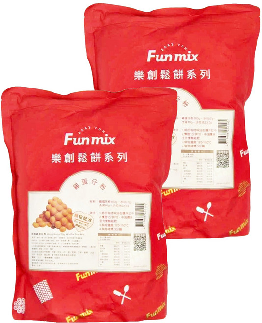 Fun mix 樂創鬆餅系列 雞蛋仔粉, 1kg, 2包