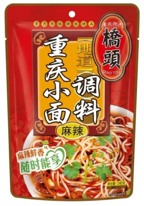 橋頭重慶小麵調味料 麻辣 4包, 240g, 1袋