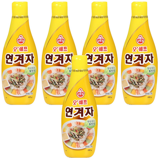 오뚜기 오쉐프 연겨자, 480g, 5개