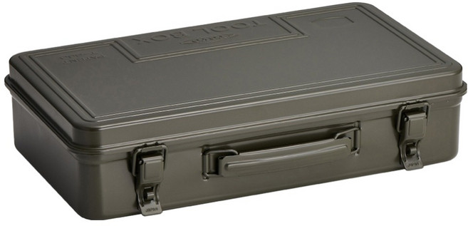 TOYO STEEL 東洋鋼鐵 鋼製單層手提收納箱 T-360, 1層, 軍綠色