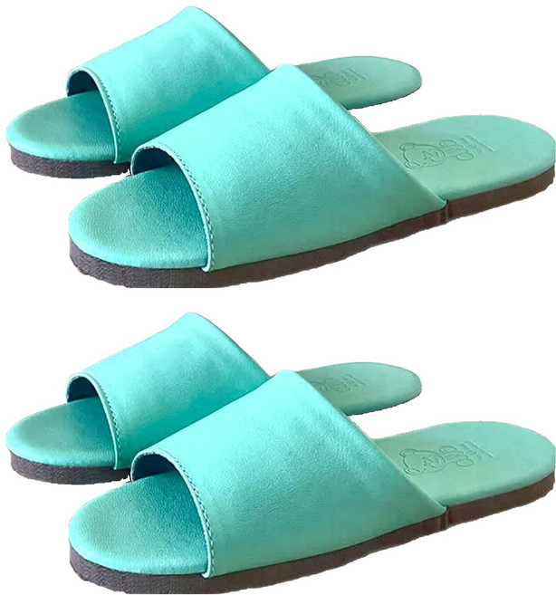 TAIWAN SLIPPER 台灣犀利趴 簡約皮拖, 熊大綠色, 2雙