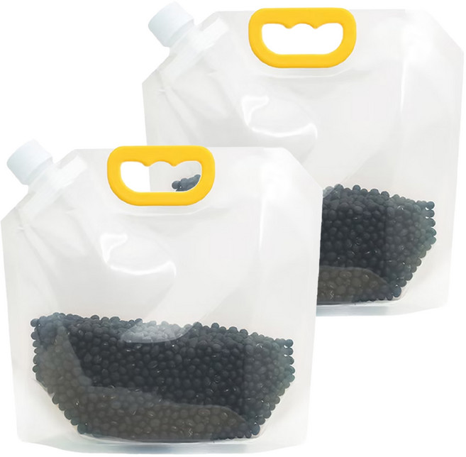 SHCJ 生活采家 五穀雜糧加厚透明密封袋 1.5L 5入裝 寬底可自立 手提便攜, 2組