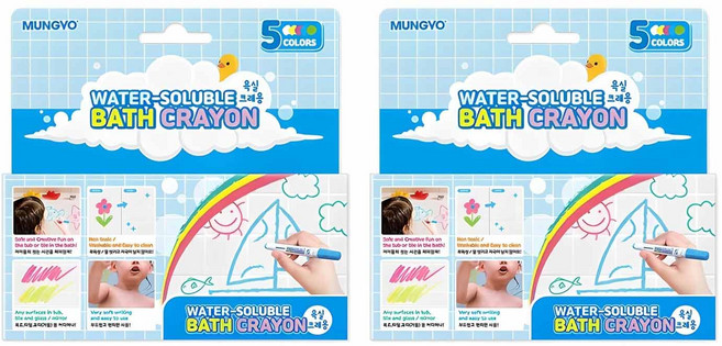 문교 화학 욕실 크레용 MWBC-5A, 5색, 2개