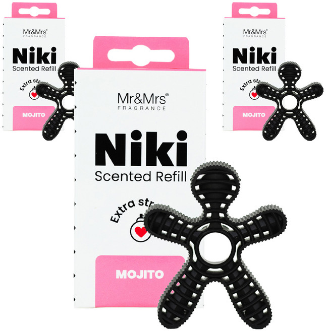 Mr&Mrs FRAGRANCE Niki 車用芳香劑 補充包, 莫希托, 3個