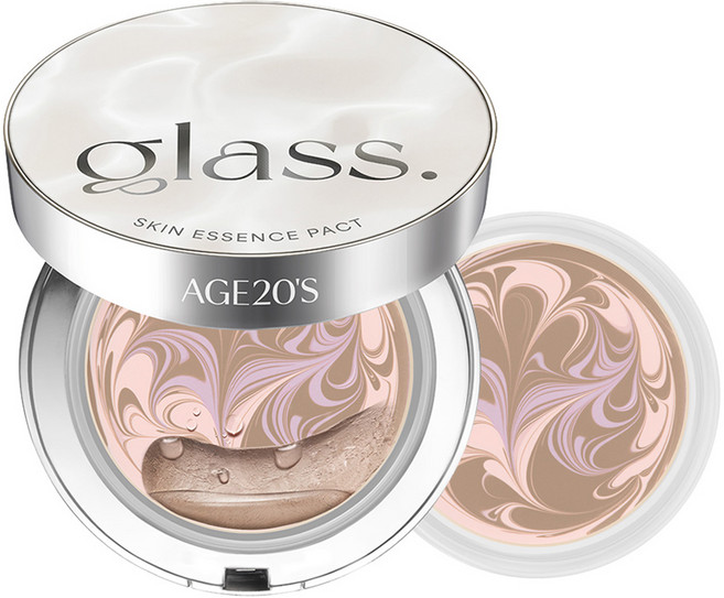 에이지투웨니스 글래스 스킨 에센스 팩트 글로우 파운데이션 23호 12.5g + 리필 세트, 뉴트럴 베이지, 1개