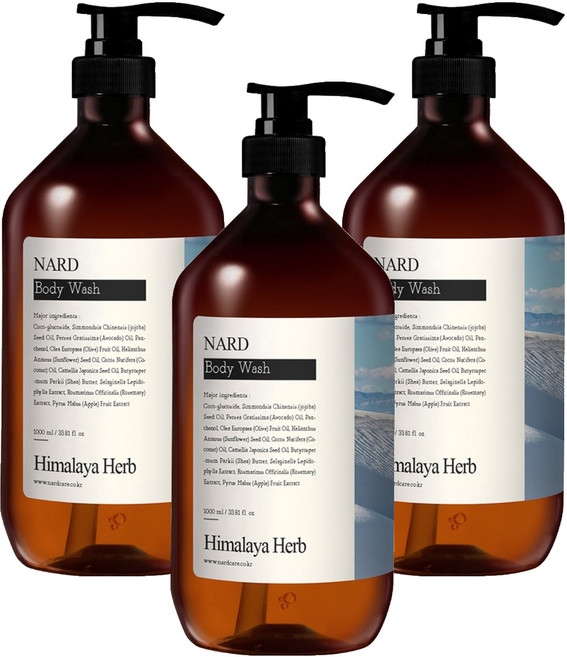 나드 리프레쉬 퍼퓸드 바디워시 화이트머스크향, 1L, 3개