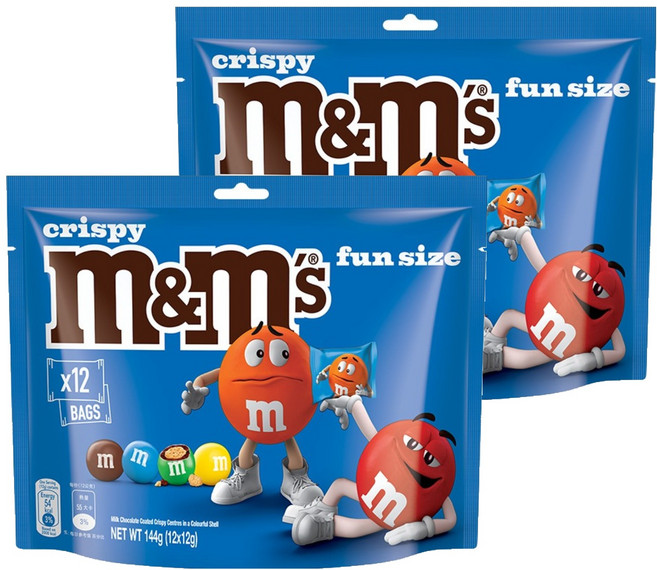 엠앤엠즈 크리스피 펀사이즈 초콜릿, 144g, 2개