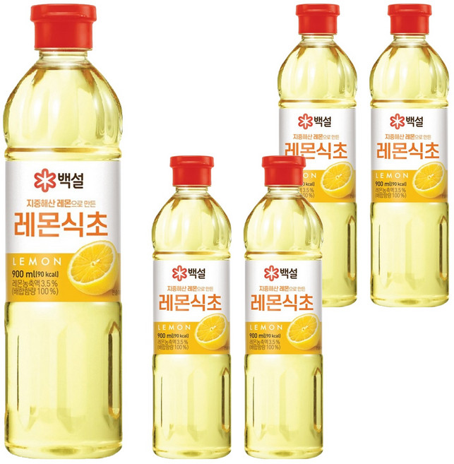 백설 지중해산 레몬식초, 900ml, 5개