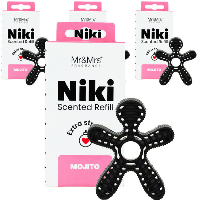 Mr&Mrs FRAGRANCE Niki 車用芳香劑 補充包, 莫希托, 4個