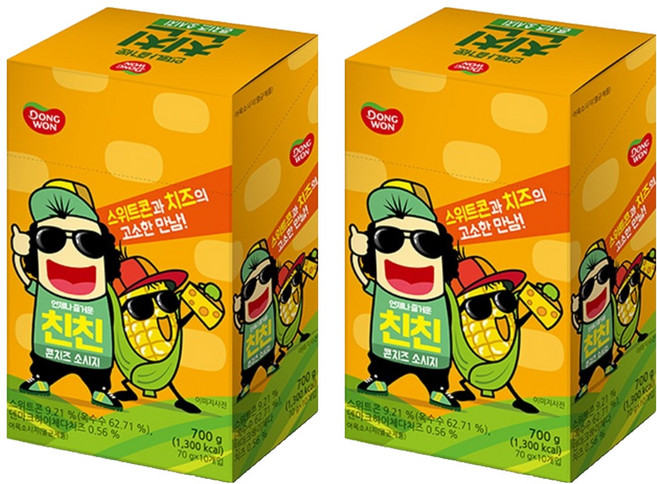 동원 친친 콘치즈 소시지 10p, 2개, 700g