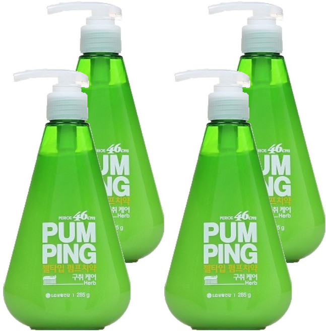 페리오 허브향 펌핑치약, 285g, 4개