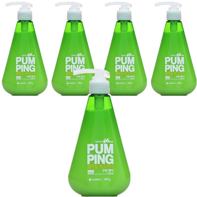 페리오 허브향 펌핑치약, 285g, 5개