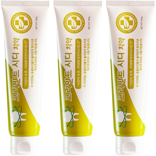 셀루스 크리안트 시디 치약, 3개, 180g