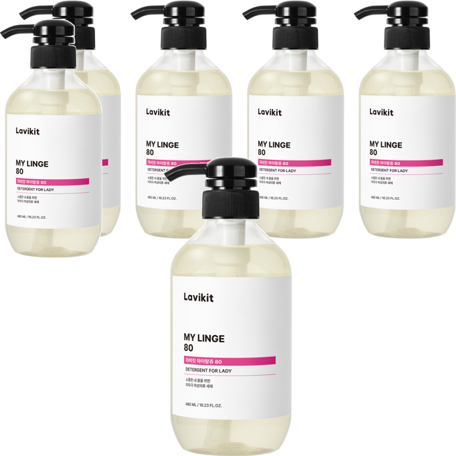 라비킷 마이랑쥬80 여성속옷 세정 세제 본품, 480ml, 6개