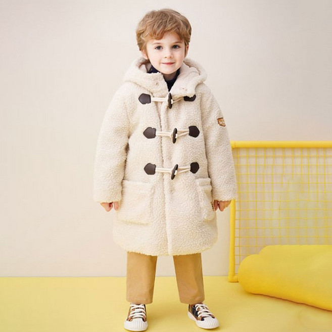 젤리스푼 아동용 뉴셀럽 뽀글이 양털 후드코트