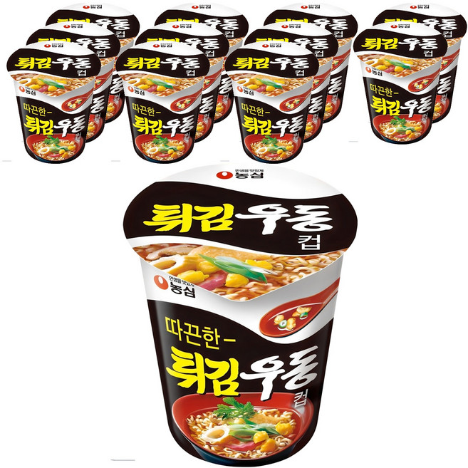 튀김우동 컵면, 62g, 12개