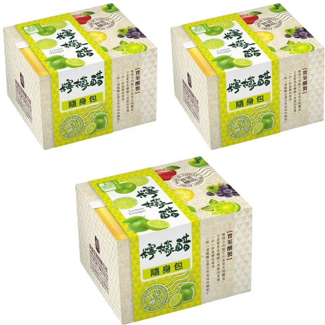 醋桶子 果醋隨身包 檸檬醋 10包, 330ml, 3盒