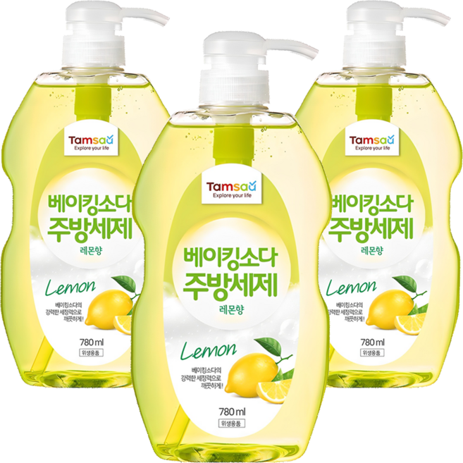 탐사 베이킹소다 주방세제 레몬, 780ml, 3개