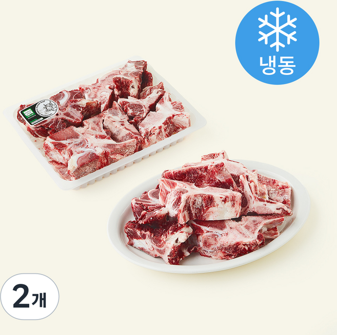유기축산물 인증 산청 한우 잡뼈 (냉동), 2kg, 2개