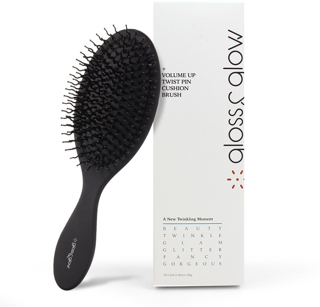 글로스앤글로우 볼륨업 트위스트핀 쿠션브러쉬, 1개, 블랙
