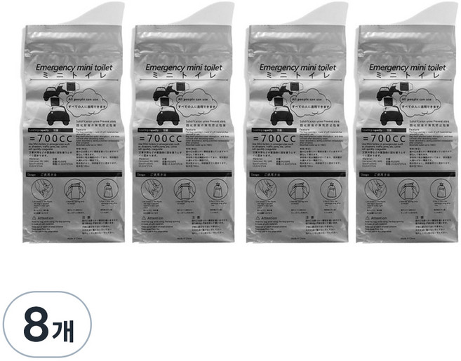 실케어 휴대용 비상용 소변봉투, 8개