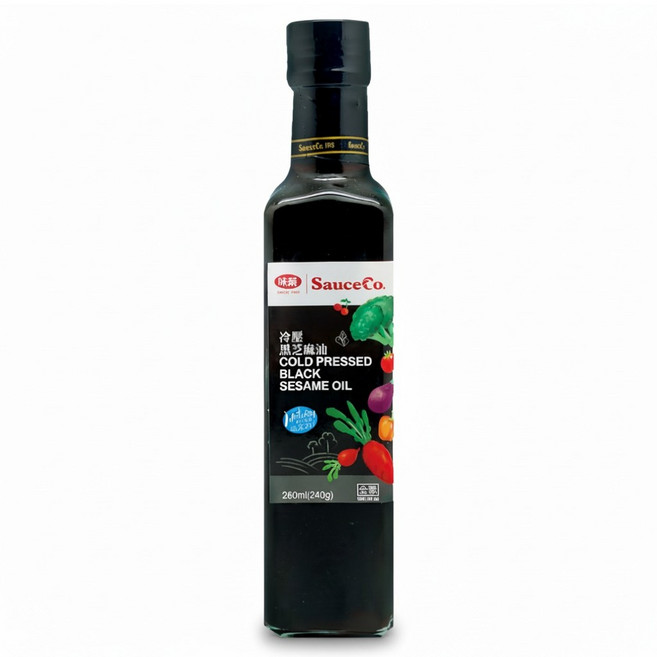 味榮 冷壓黑芝麻油 純素, 260ml, 1瓶