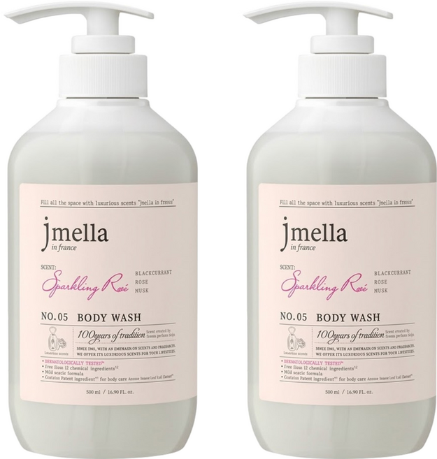 jmella 法式漫舞香水身體乳液 No.05 Sparkling Rose, 500ml, 2瓶