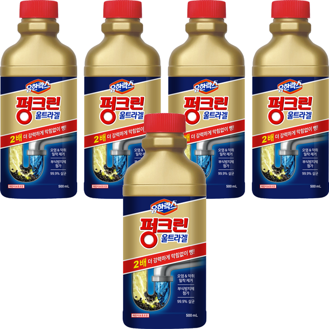 펑크린 울트라겔 배수구 세정제, 500ml, 5개
