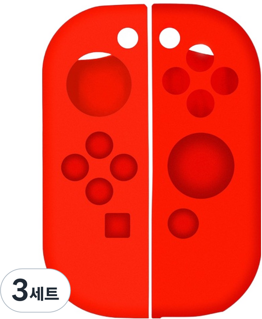 호후 닌텐도 스위치 OLED 조이콘 실리콘 케이스 말랑커버 세트, 레드, 3세트