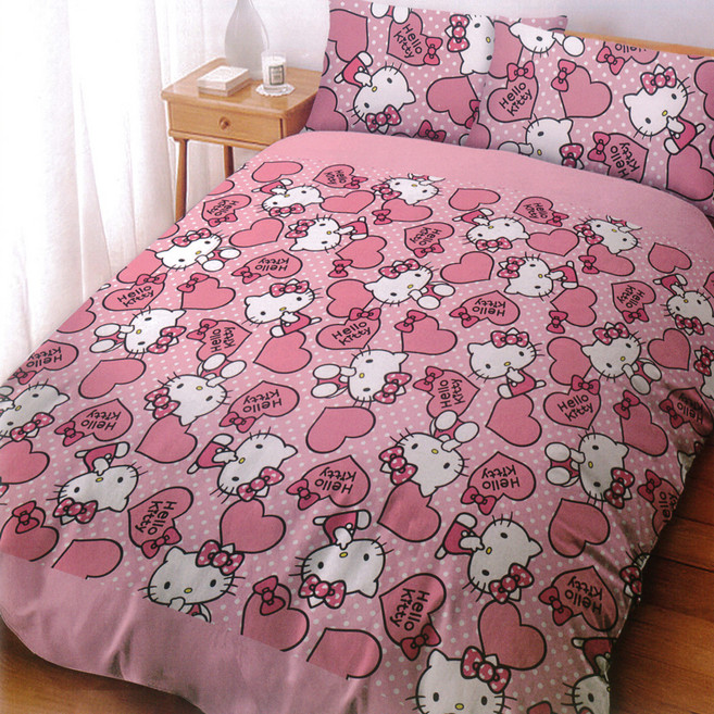 LoveCity 寢城之戀 台灣製 三麗鷗正版授權 混紡棉 床包枕套組(粉紅佳人/加大6尺)