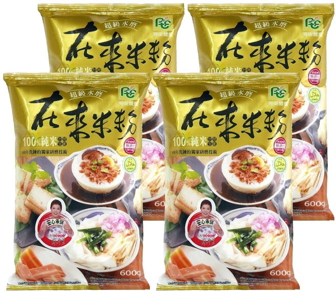 屏東農產 超級水磨在來米粉, 600g, 4包