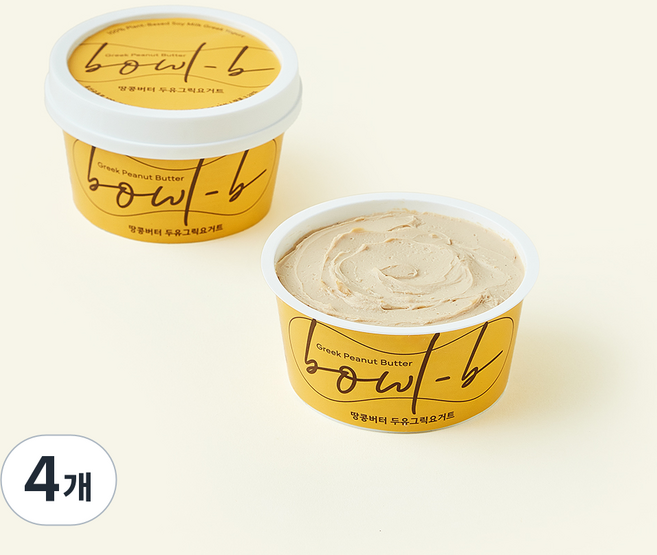 볼비 땅콩버터 두유 그릭 요거트, 100g, 4개