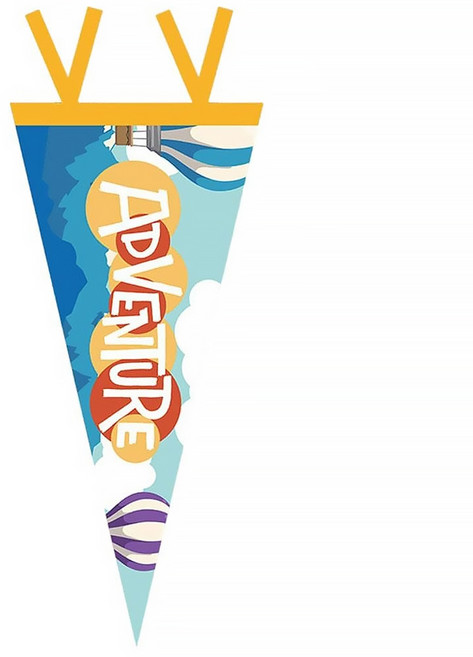 E.dot 戶外露營佈置三角掛旗 43 x 20cm - 露營裝飾配件, 熱氣球 藍色