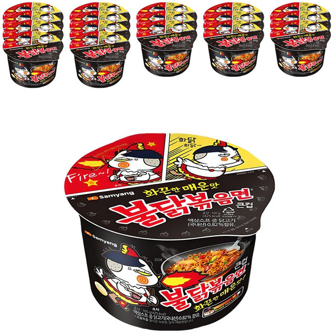 불닭볶음면 큰컵 105g, 18개