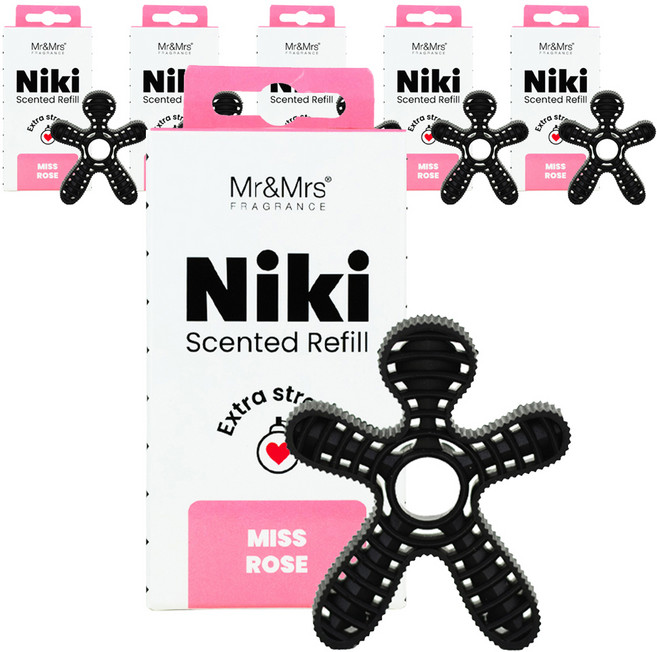 Mr&Mrs FRAGRANCE Niki 車用芳香劑 補充包, 羅斯小姐, 6個
