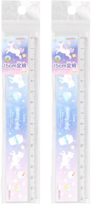 sun-star 直尺 15cm, 星空獨角獸, 2支