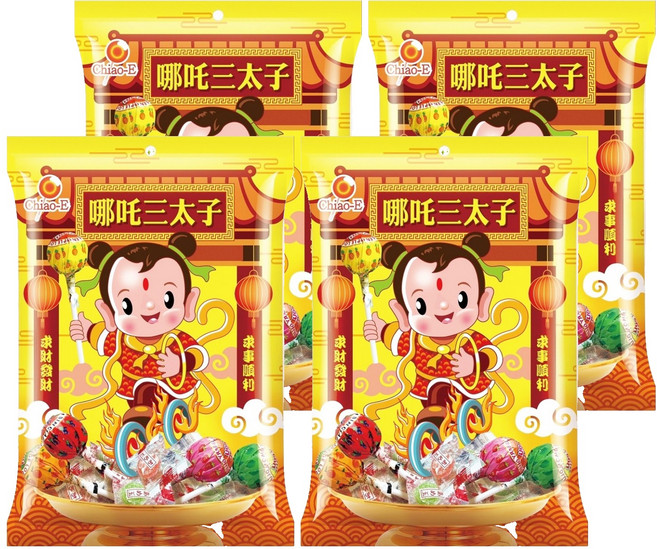 Chiao-E 巧益 哪吒三太子糖果, 145g, 4袋