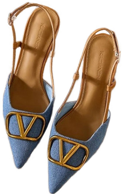 Paperments 埃及風V字扣環設計露跟高跟鞋 7cm 10116