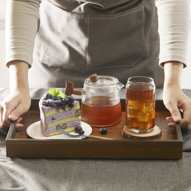 코멧 홈 직사각 애쉬 핸들 트레이, 우드