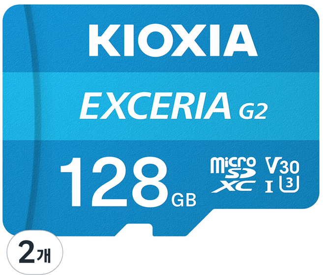 키오시아 EXCERIA 마이크로 메모리 카드 홈캠 블랙박스 CCTV SD LMEX2L128GG4, 128GB, 2개