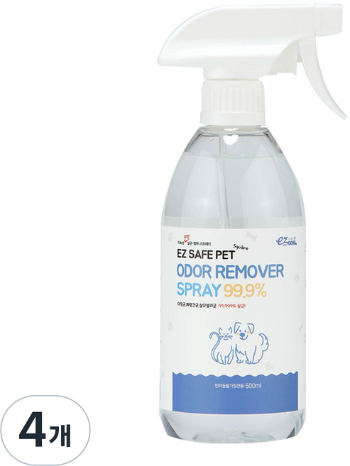 이지세이프펫 스퀘어 반려동물 탈취제 무향, 500ml, 4개