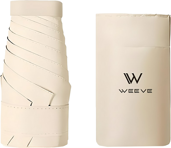 WEEVE UV 99.9%防紫外線 超輕量遮光5折迷你晴雨兩用傘 附傘套WEEVE UV 99.9%防紫外線 超輕量遮光5折迷你晴雨兩用傘 附傘套 淺褐色