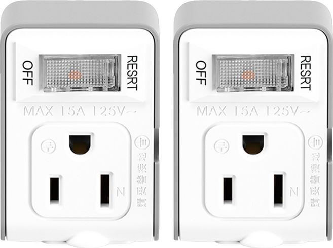 iPlus 保護傘 1切2座3變2小壁插過載斷電保護, 白色 + 灰色, 2個, 58.6mm
