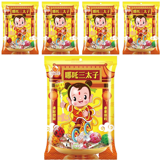 Chiao-E 巧益 哪吒三太子糖果, 145g, 5袋
