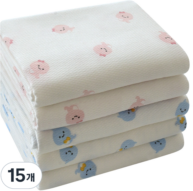 베이비앤아이 소프트 사각 천기저귀, 배미(블루+핑크), 15개