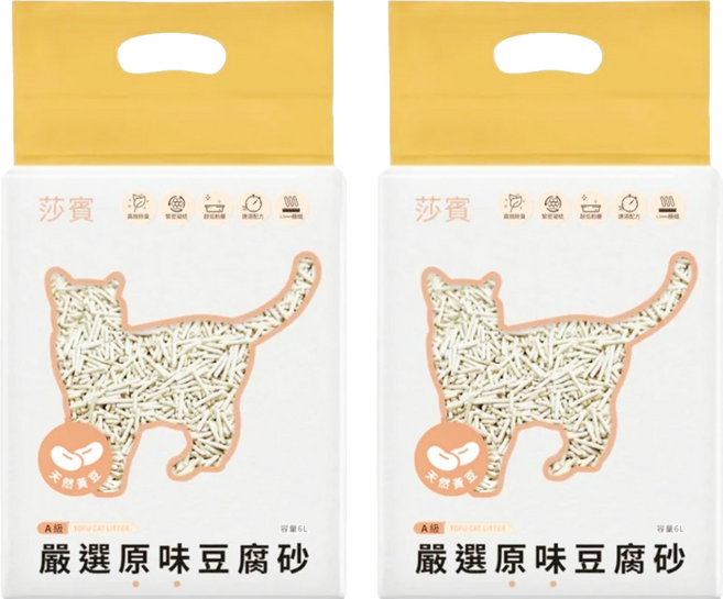 earth rated 莎賓 嚴選原味豆腐砂, 6L, 2包, 原味