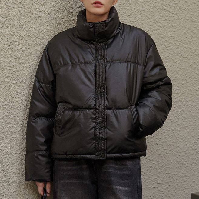 Elsso 女款皮革短版鋪棉PU夾克